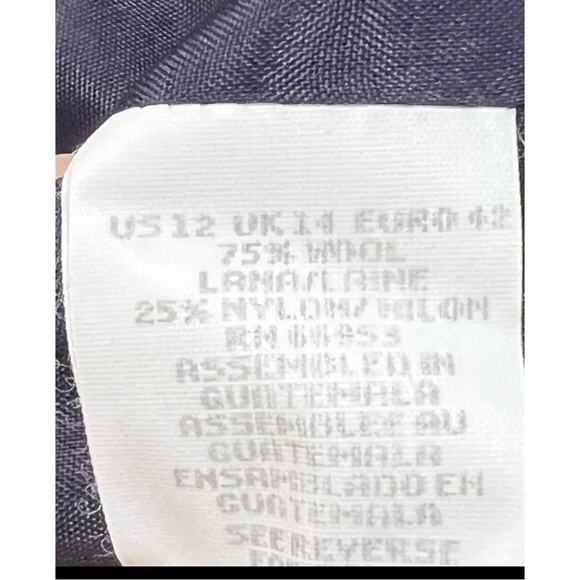 Joan Leslie Womens Sz 12 Navy Blue Gold Crest WOOL Double Breasted Blazer Jacket - Picture 8 of 10